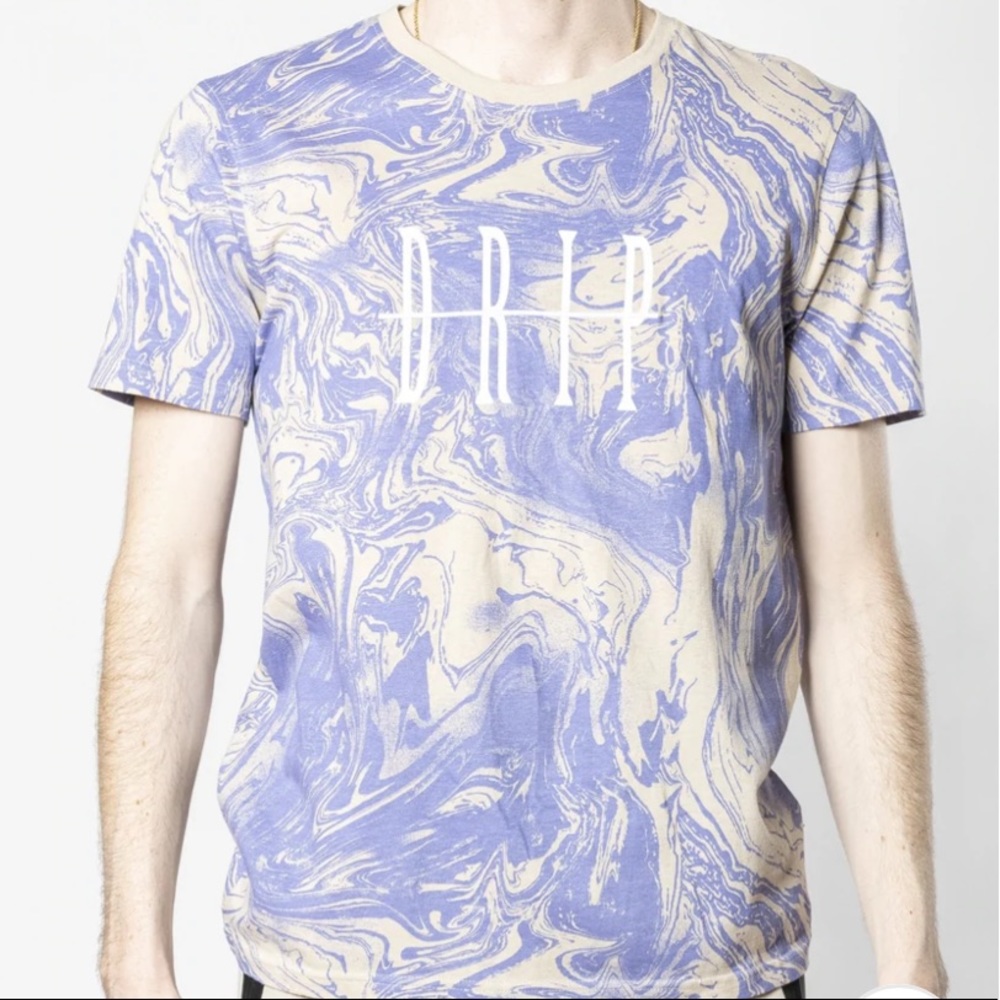 Sand All Over Marble Drip Tee TIE DYE SHIRT 🟣⚪️